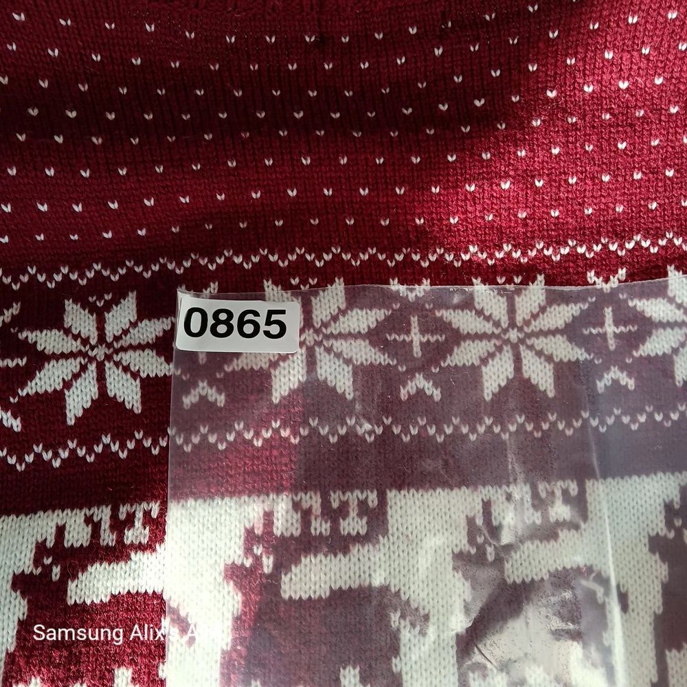 POL Women's Fair Isle Christmas Sweater Holiday Burgundy Maroon White - Small - Picture 8 of 8